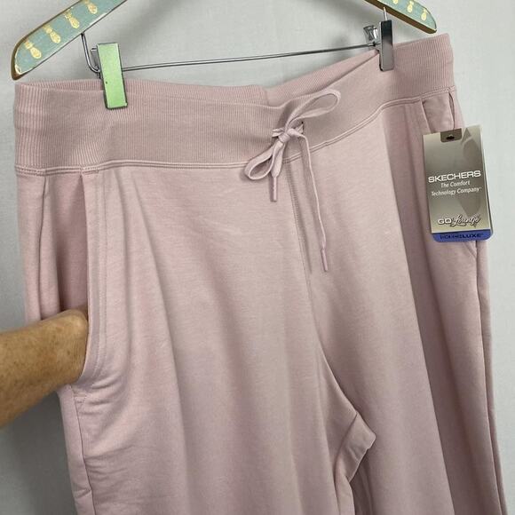 Skechers Go Lounge Restful Jogger Pants Womens XL Pastel Pink Skechluxe Pockets - Picture 2 of 16